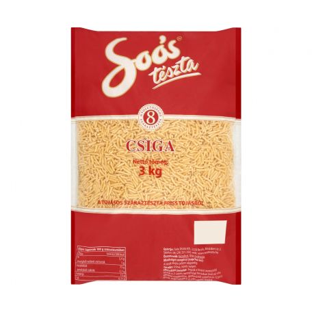 Soós 8 tojásos csiga tészta 3kg