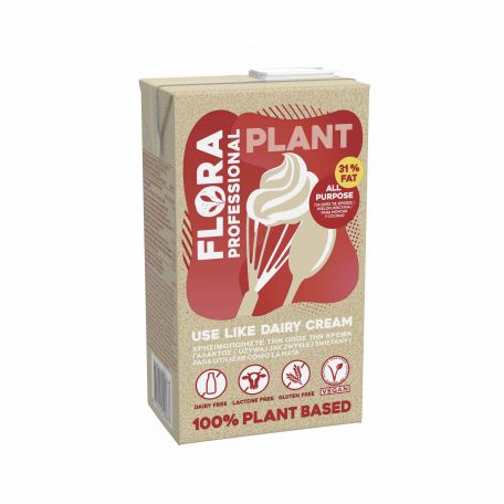 Flora Plant Cream UHT növényi vegán cukrozatlan főzőkrém és habalap 31% 1l