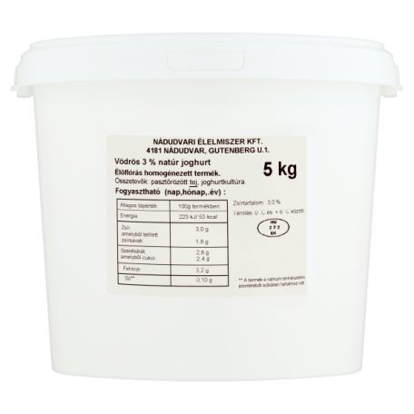 Nádudvari vödrös joghurt 3% 5l