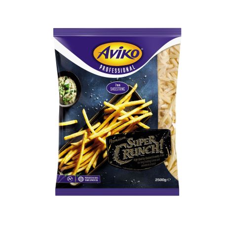 Aviko super crunch fagyasztott hasábburgonya ropogós bevonattal 7mm 2,5kg