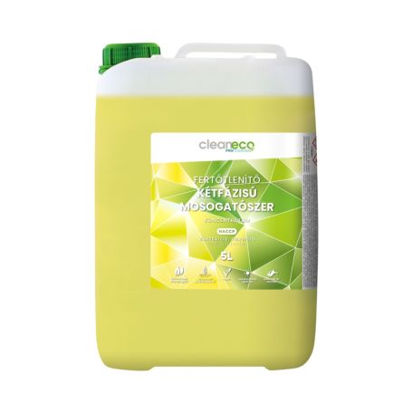 Cleaneco kézi kétfázisú fertőtlenítő folyékony mosogatószer utántöltő 5l