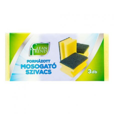Clean Trend mosogatószivacs formázott 3db-os