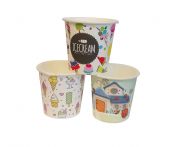 Papírtégely fagyis mintás 150ml 50db/csomag (csomagon belül többféle mintával)