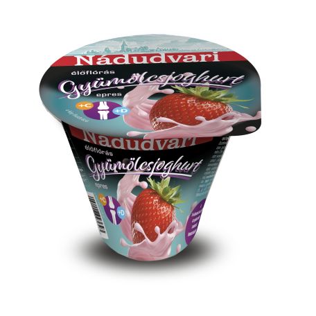 Nádudvari gyümölcsjoghurt epres, C-, és D-vitaminnal 125g