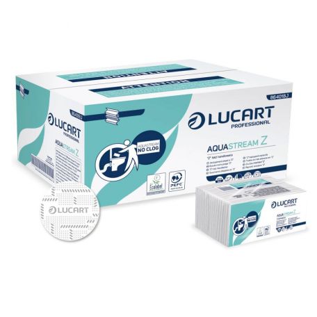 Lucart Aquastream fehér Z hajtású 2 rétegű papírtörlő 15csomag/karton