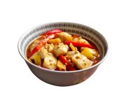 Ázsiai mogyorós sült csirke paprika és bambusz csíkokkal