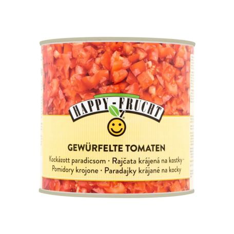 Happy Frucht hámozott kockázott paradicsom 2500g/1500g