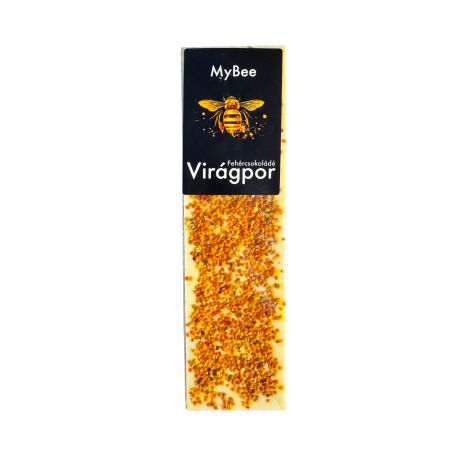 MyBee virágporral szórt fehércsokoládé tábla 100g